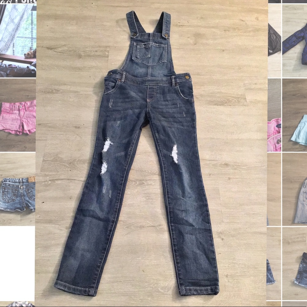 Girls Denim Overalls Size M
